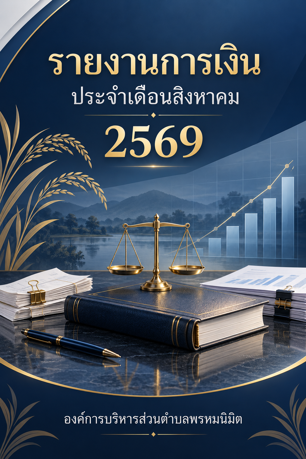รายงานงบรายงาน รายรับ-รายงานจ่ายเงินสด และงบทดลอง ประจำเดือนสิงหาคม พ.ศ.2569